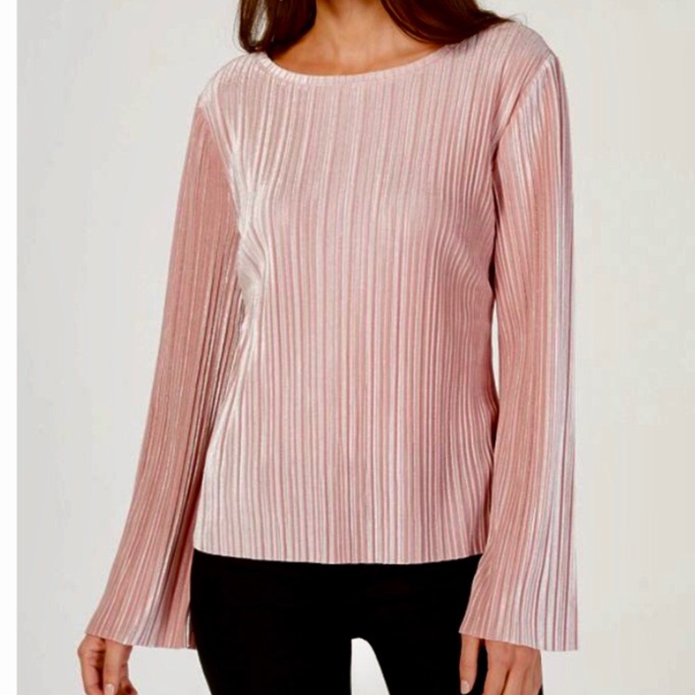 INC PLEATED VELVET TOP